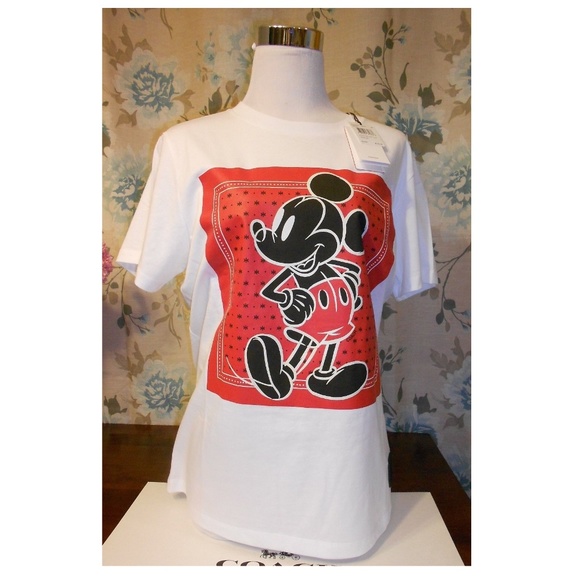 AUTHENTIC NEW COACH DISNEY X MICKEY T-SHIRT/TOP - Picture 1 of 3